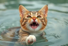 Photo of Как коты смешно боятся воды