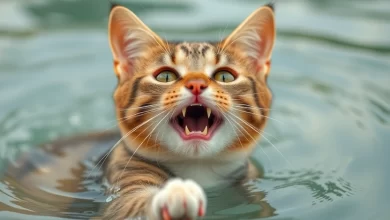 Photo of Как коты смешно боятся воды