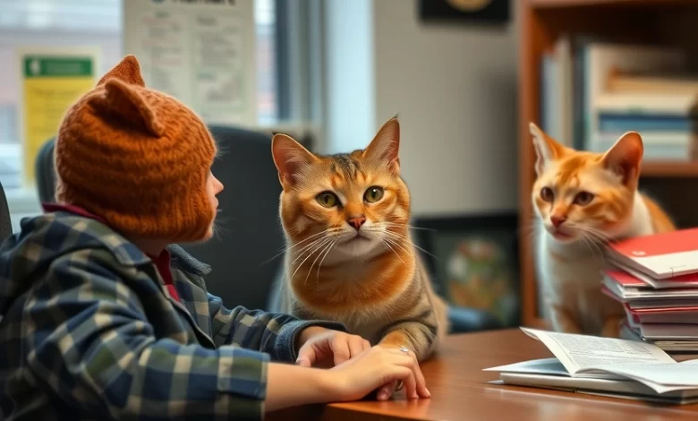 Коты в офисе: юмор и проказы